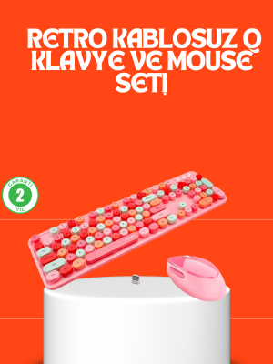 Retro Tarz Bluetooth 5.1 Klavye – Win/OSX/Android/iOS Uyumlu