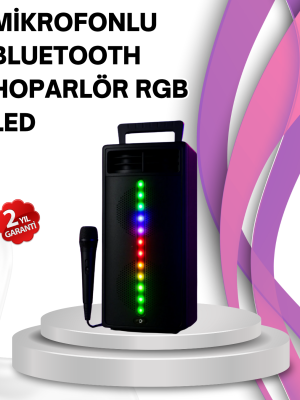 Renkli Işıklı Bluetooth Hoparlör – Taşınabilir, Güçlü Ses Performansı