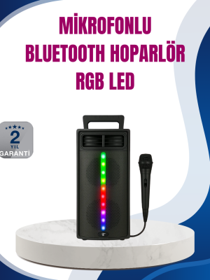 Kablosuz RGB Işıklı Bluetooth Hoparlör | Ev, Parti ve Açık Hava Kullanımı