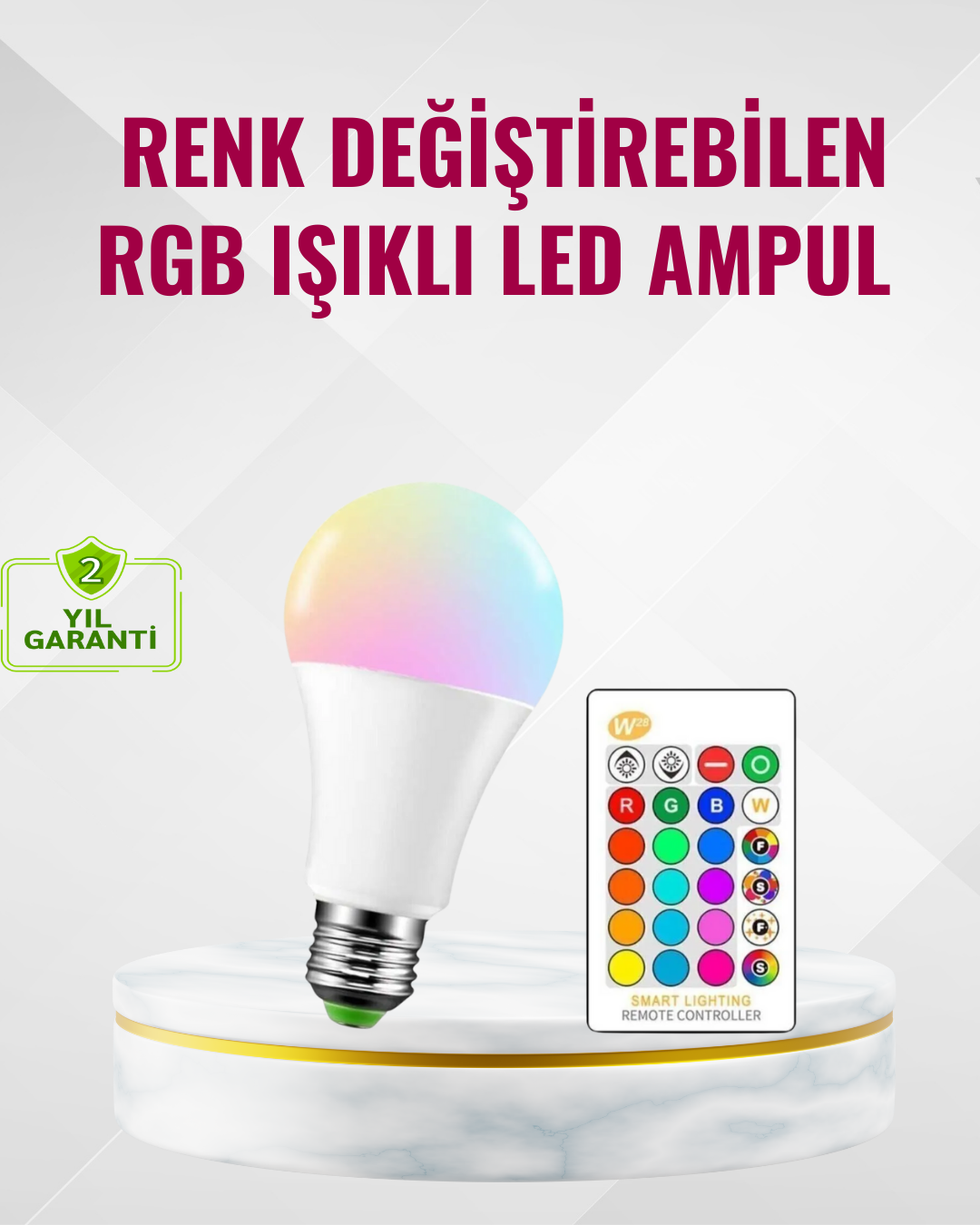 1238340_4-103.png 9 Watt Beyaz Işık ve Renk Ayarlı Akıllı LED Ampul - Görsel 1