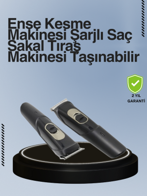 Kablosuz, Paslanmaz Çelik Bıçaklı Profesyonel Saç ve Sakal Tıraş Makinesi – Sessiz, Güçlü ve Ergonomik