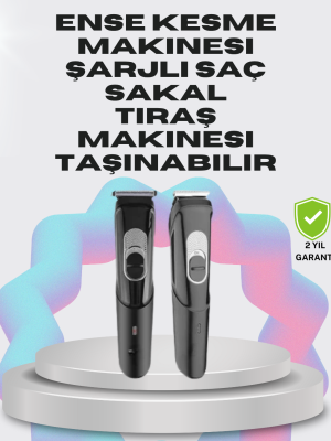 Taşınabilir Şarjlı Saç Sakal Tıraş Makinesi – 3 Taraklı, Sessiz ve Ergonomik
