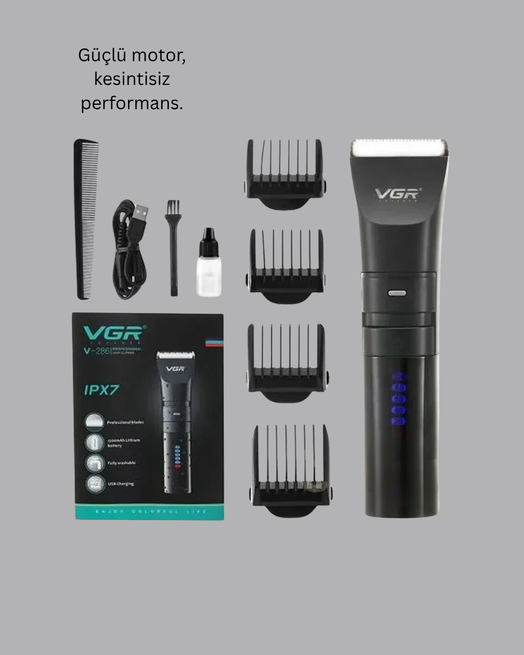 1238362_10-7.png Erkek Saç ve Sakal Kesme Makinesi – Su Geçirmez, Sessiz Motorlu - Görsel 5