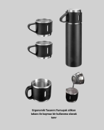 304 Çelik Termos Seti | 2 Bardaklı, 500 ml, Uzun Süre Isı Koruma - Görsel 5