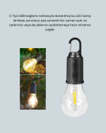 C Tipi Şarjlı Asılabilir Kamp Feneri - Görsel 2