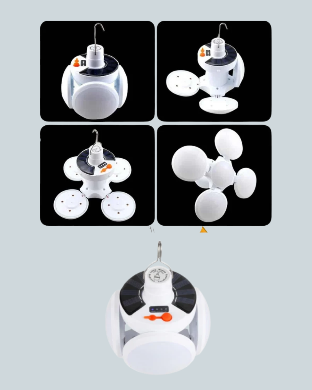 1238406_7-48.png Güneş Paneliyle Şarj Olan Katlanabilir LED Çadır Lambası – 5 Kademeli Aydınlatma - Görsel 5