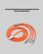 120W Şarj Destekli 3’ü 1 Arada Çoklu Şarj Kablosu – 1.2 Metre - Görsel 5