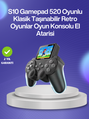 500 Oyunlu Nostaljik El Tipi Oyun Konsolu, Taşınabilir Şarjlı Cihaz, Renkli Ekran ve TV Destekli