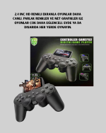 500 Oyunlu Nostaljik El Tipi Oyun Konsolu, Taşınabilir Şarjlı Cihaz, Renkli Ekran ve TV Destekli - Görsel 4