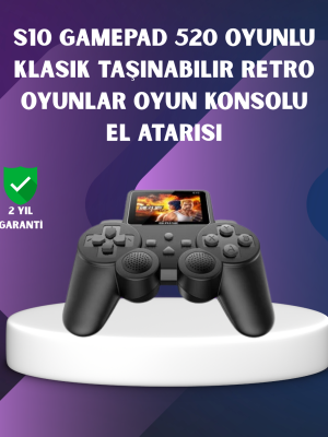 500 Dahili Oyunlu Taşınabilir Retro El Konsolu-2.4 inç Renkli Ekranlı