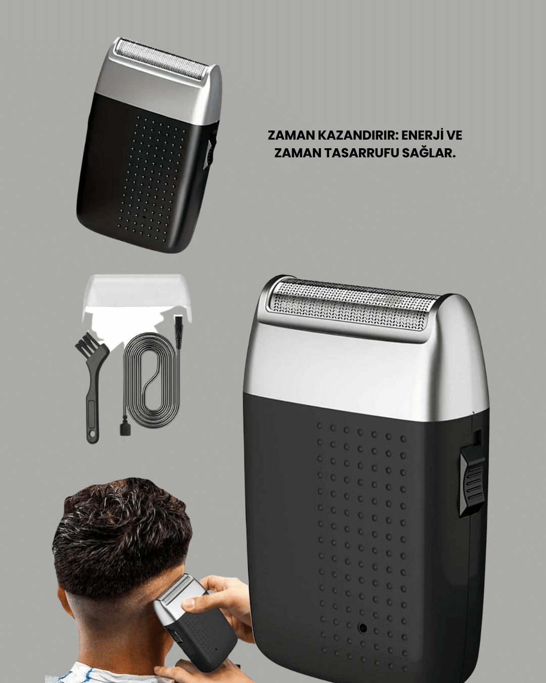 1238446_7-3.png Çok Amaçlı Şarjlı Saç & Sakal Kesme Makinesi – Profesyonel ve Sessiz Performans - Görsel 2