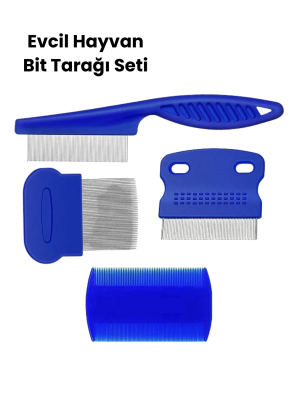 Bit, Pire ve Tüy Temizliğine Uygun Çok Amaçlı Evcil Hayvan Tarağı Seti