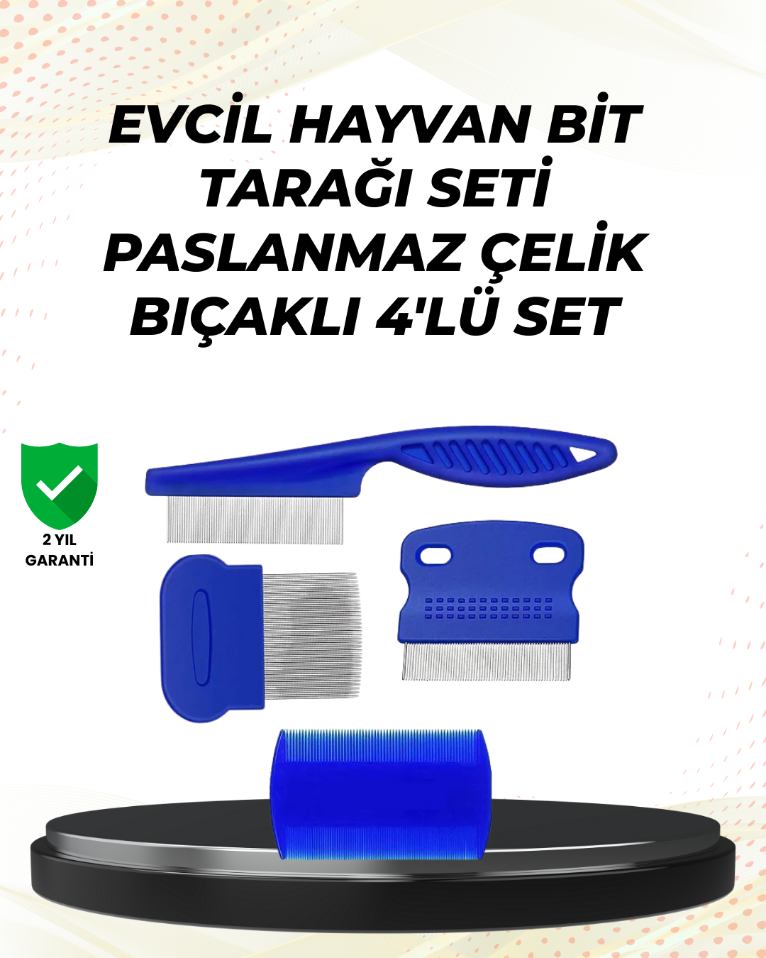 1238476_5-58.png 4 Parçalı Evcil Hayvan Tarak Seti – Paslanmaz Çelik Dişli, Ergonomik Saplı - Görsel 1