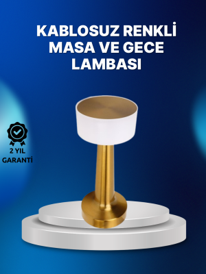 Kablosuz Dokunmatik Masa Lambası – Şık Modern Metal Gövde, USB Şarjlı