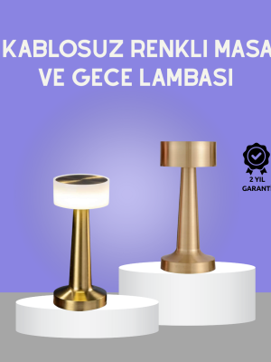Touch Gece Lambası – Dokunmatik Kontrol, Kablosuz Kullanım, Metal Gövde