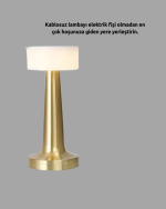 Touch Gece Lambası – Dokunmatik Kontrol, Kablosuz Kullanım, Metal Gövde - Görsel 3