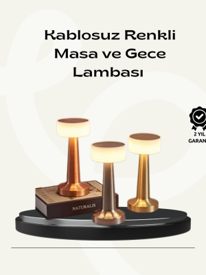 Modern USB'li Kablosuz Masa Lambası – Minimalist Tasarım, 3 Farklı Parlaklık