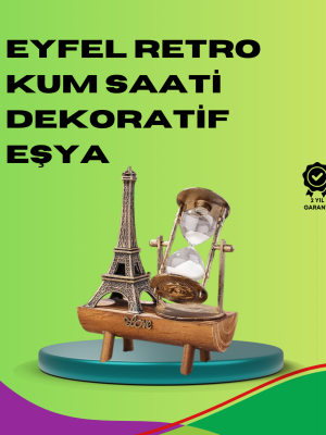 Ahşap Gövdeli Dekoratif Kum Saati – Masa Üstü El Sanatı Aksesuarı