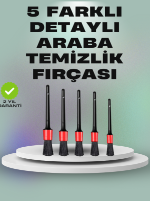 5'li Araç Temizlik Fırça Seti-Detaylı Temizlik İçin Çok Amaçlı Fırçalar