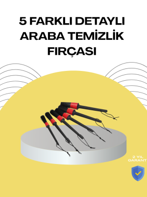 5 Boy Fırçalı Araba Temizlik Seti-Derin Temizlik Sağlayan Yumuşak Fırçalar