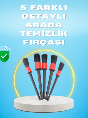 5'li Araba Temizlik Fırçaları-Farklı Boyutlu Fırçalarla Derinlemesine Temizlik