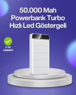 4 Cihazı Aynı Anda Şarj Edebilen Güçlü Powerbank 50000 mAh