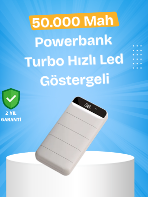 Çoklu Cihaz Uyumlu LED Ekranlı 50000 mAh Powerbank