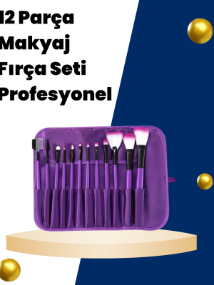 Profesyonel Makyaj Uygulamalarına Özel 12 Parça Kompakt ve Hafif Makyaj Fırça Seti