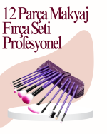 Yumuşak Fiber Kıllardan Oluşan 12'li Makyaj Fırçası Seti Göz Farı Allık ve Kontür İçin