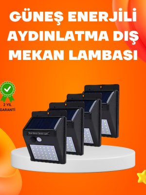Montajlı Güneş Enerjili Duvar Tipi Aydınlatma – 8 Saat Çalışma Süresi