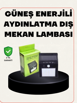 Bahçe ve Veranda İçin Güneş Paneli ile Otomatik Şarj Olan LED Duvar Lambası