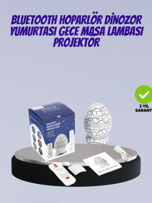 Bluetooth Bağlantılı Dinozor Yıldız Projektör Gece Lambası ve Uyku Yardımcısı