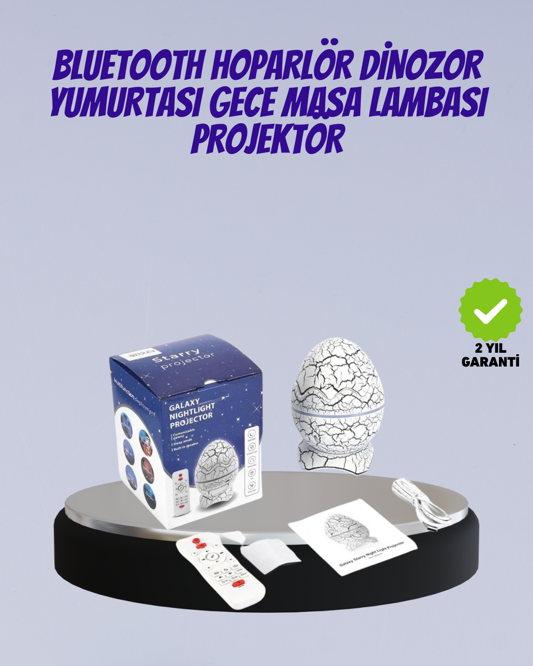 1238566_4-38.png Bluetooth Bağlantılı Dinozor Yıldız Projektör Gece Lambası ve Uyku Yardımcısı - Görsel 1