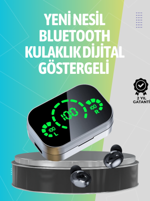 Kablosuz Kulak İçi Bluetooth Kulaklık – Dokunmatik Kontrol ve LED Şarj Ekranı