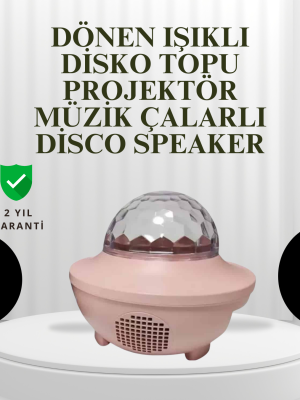 Sesle Etkileşimli Yıldız Projektörlü Gece Lambası – Bluetooth Hoparlörlü, USB Girişli, Dönen Okyanus