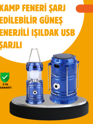 USB Şarjlı Çok Fonksiyonlu Kamp Feneri – Taşınabilir ve Dayanıklı