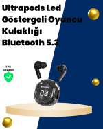 Bluetooth 5.3 Kablosuz Kulaklık 30mm Sürücü LED Ekranlı Mikrofonlu