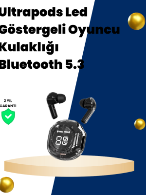 Bluetooth 5.3 Kablosuz Kulaklık 30mm Sürücü LED Ekranlı Mikrofonlu
