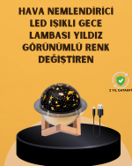 Projektör ışıklı, aromaterapi uyumlu mini masaüstü hava nemlendirici cihaz