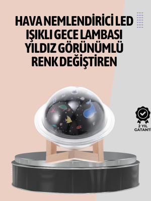 Gece lambası özellikli taşınabilir nemlendirici ve aromaterapi cihazı USB girişli