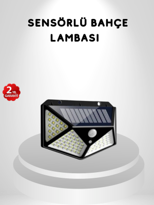 100 LED Güneş Enerjili Bahçe Lambası – PIR Sensörlü, IP65 Su Geçirmez Dış Mekan Aydınlatma