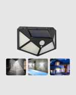 100 LED Güneş Enerjili Bahçe Lambası – PIR Sensörlü, IP65 Su Geçirmez Dış Mekan Aydınlatma - Görsel 4