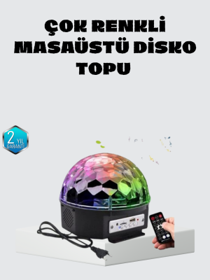 Taşınabilir Mini Disko Topu Lamba – Müzikle Senkronize Işık Efekti ve Parti Atmosferi