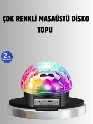Bluetooth Kontrollü Masaüstü Disko Topu Işığı – Renkli LED Işık Gösterisi ve Uzaktan Kumanda