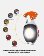 Mini LED Anahtarlık Fener – Şişe Açacağı, Tornavida, Düdük ve USB Şarj Özellikli - Görsel 3