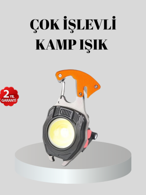 Çok Fonksiyonlu Anahtarlık Fener – Güçlü LED Işıklı, Şarjlı, Düdüklü ve Tornavidalı Mini El Feneri