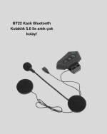 BT22 Kask Bluetooth Kulaklık 5.0 – Suya Dayanıklı, Gürültü Önleyici, Uzun Pil Ömürlü - Görsel 5