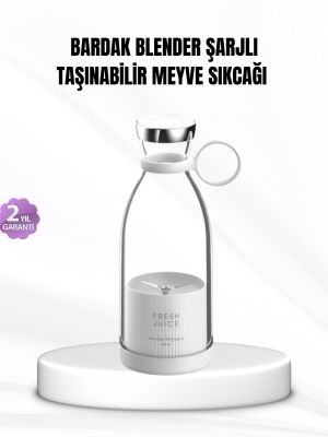 Şarjlı Portatif Blender – Gıda Sınıfı Malzeme, 10 Kullanımlık Pil, Mini Boy ve Hafif Tasarım