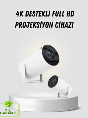 Full HD 4K Destekli Akıllı Projeksiyon – 130 inç Ekran, Uzun Ömürlü Ampul ve Çoklu Giriş