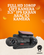 WiFi Destekli Araç Kamerası – 3 inç Ekran, 1080P Ön ve 720P İç Kamera